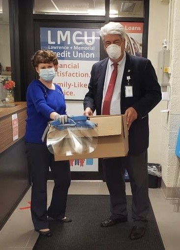 Lawrence Memorial Credit Union Donates Face Shields - Lawrence Memorial Credit Union Donates Face Shields